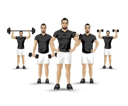 Training group black Stock Illustration
