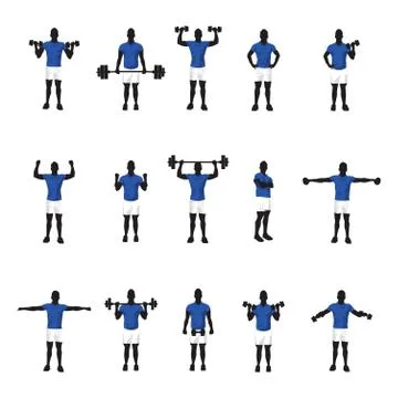 Training group blue Stock Illustration