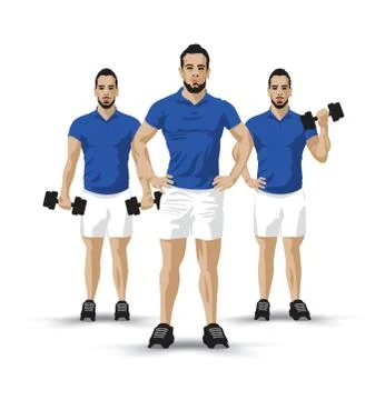 Training group blue Stock Illustration
