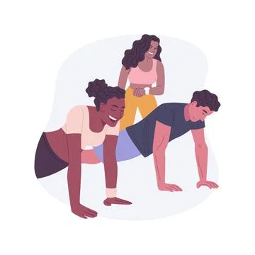 Training group isolated cartoon vector illustrations. Stock Illustration