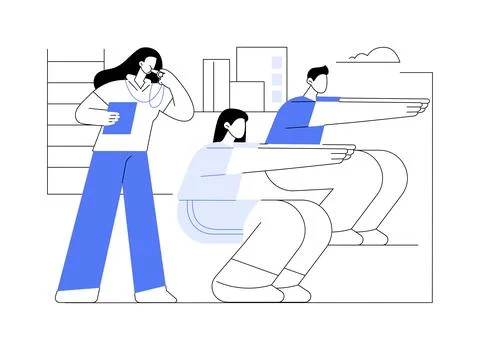 Training group isolated cartoon vector illustrations. Ilustración de archivo