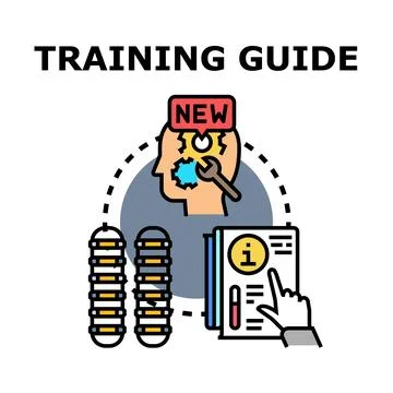 Training guide conceptualizing new skill development steps Stock Illustration