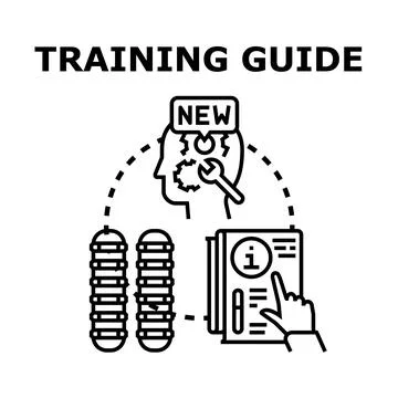 Training guide conceptualizing new skill development steps Stock-Illustration
