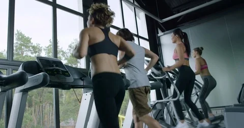 Training in a Gym Stock Footage 84179296