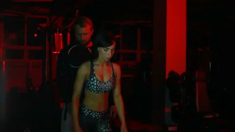 Training in the gym. Stock-Footage 91108529