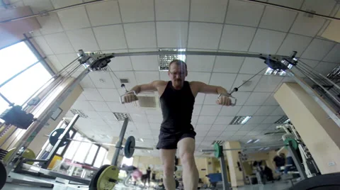 Training in the Gym HD Stock Footage 35684818