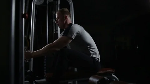 Training in the gym for spine Stock Footage 76168220