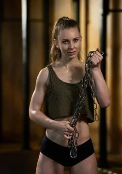 Training with heavy chain Stock Photos