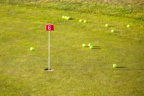 Training hole golf Stock Photos