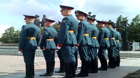 Training of honor guard Stock Footage 93866388