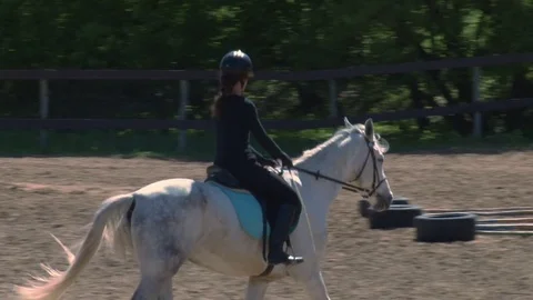 Training for horse riding Stock Footage 76126031