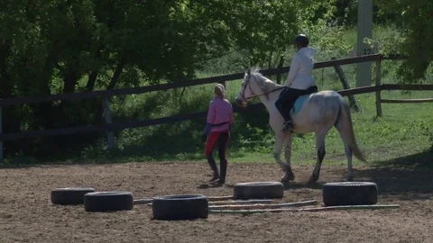 Training for horse riding Stock Footage 76126329