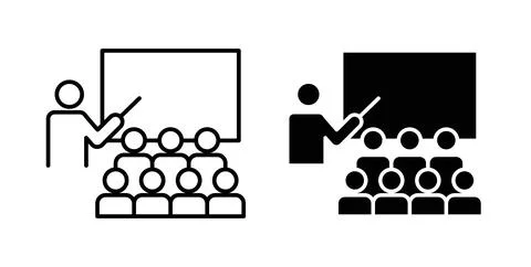 Training icon in black and white. vector icon pack for websites Stock Illustration