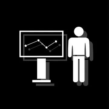 Training icon flat Stock Illustration