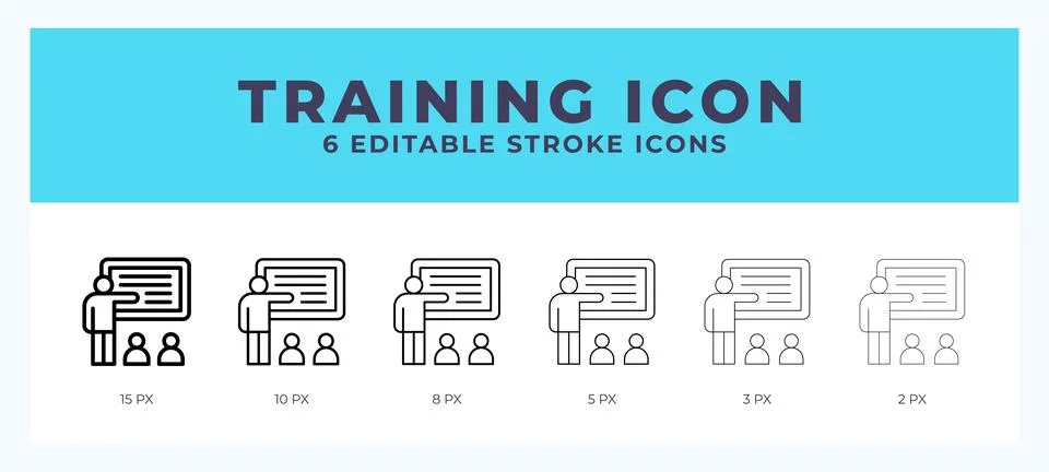 Training icon illustration vector with editable stroke. Stock Illustration