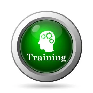 Training icon. Internet button on white background. Stock Illustration