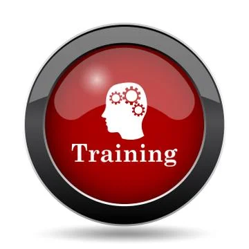 Training icon. Internet button on white background.. 스톡 일러스트