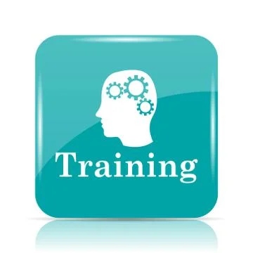 Training icon. Internet button on white background.. 스톡 일러스트