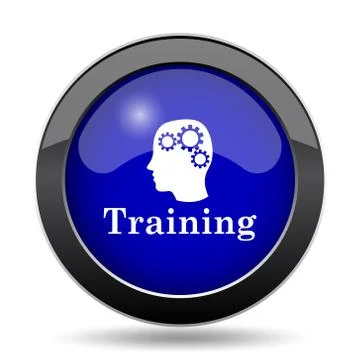 Training icon. Internet button on white background.. 스톡 일러스트