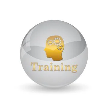 Training icon. Internet button on white background. . Stock Illustration