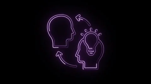 Training Icon Isolated on Black Background, Learning Neon Line Motion Graph.. Stock Footage 325614251