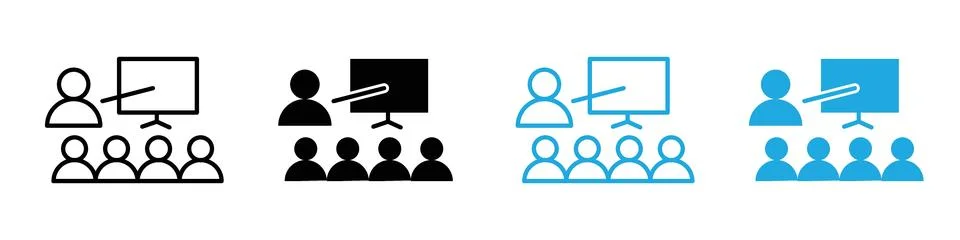 Training icon logo set vector Illustrazione stock