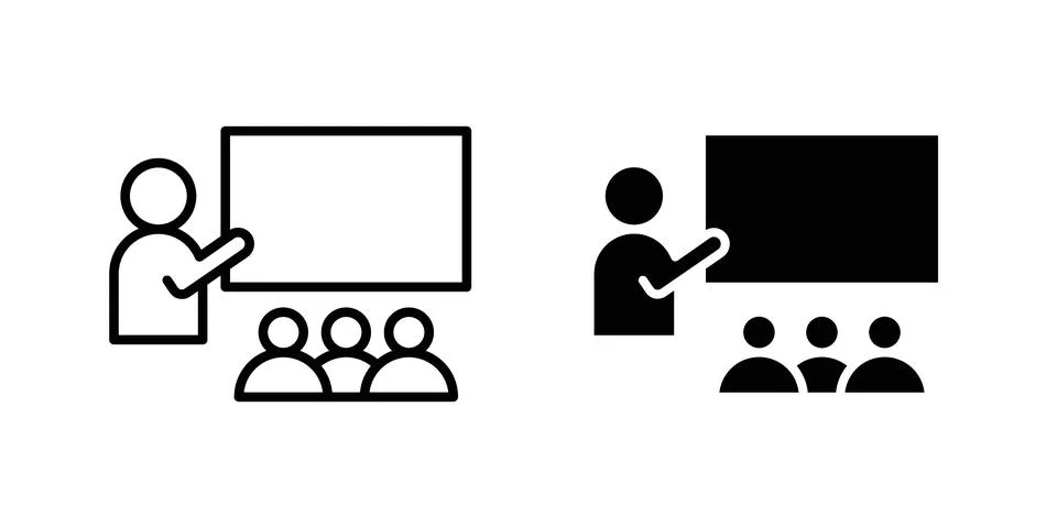 Training icon vector concepts, line and silhouette style Stock Illustration