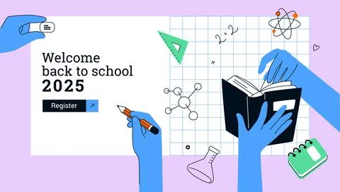 Training icons. Online school course landing page. University education. Science Stock Illustration