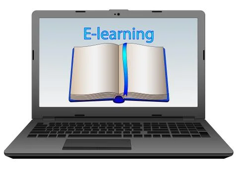 Training on the Internet. Electronic learning. Remote and distance learning Illustrazione stock