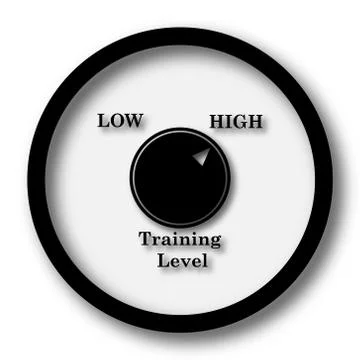 Training level icon. Internet button on white background.. Stock Illustration