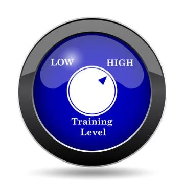 Training level icon. Internet button on white background.. Stock Illustration