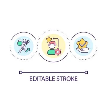 Training loop concept icon Stock Illustration