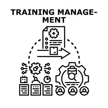 Training management business process development and human resource Stock Illustration