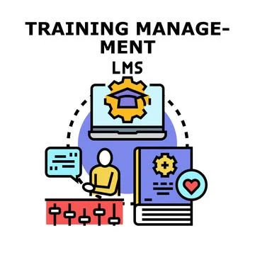 Training management lms concept learning system Stock Illustration