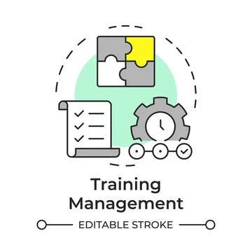 Training management multi color concept icon Stock Illustration