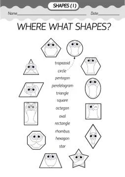 Training material- coloring book shapes Stock Illustration