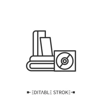 Training materials line icon.Editable illustration Illustrazione stock