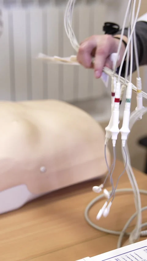 Training with medical dummy.  Stock Footage 310560071