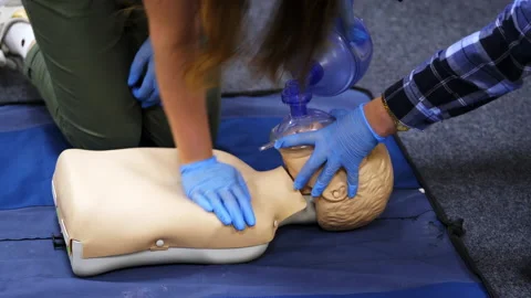 Training medical procedure workshop Stock Footage 146484212