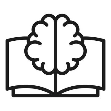 Training memory icon outline vector. Human brain Stock Illustration