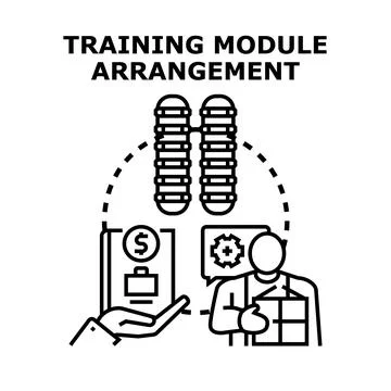 Training module arrangement for business skill development Stock Illustration