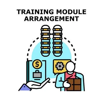 Training module arrangement for business skill development Stock Illustration