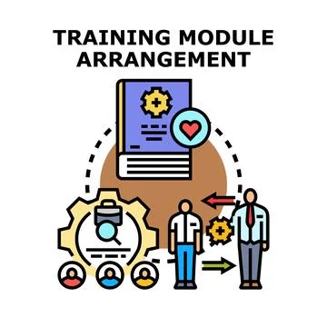 Training module arrangement concept for business education process Stock Illustration