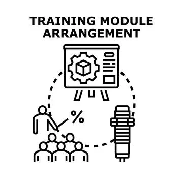 Training module arrangement concept with educational process Stock Illustration