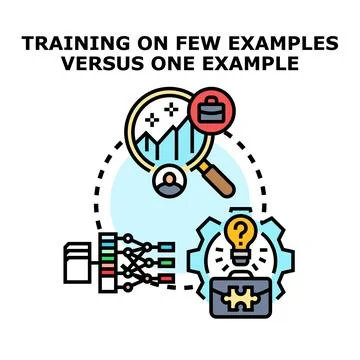 Training on multiple examples versus single example learning Stock Illustration
