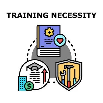 Training necessity concept for professional development and skill protection Stock Illustration