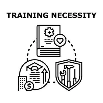 Training necessity concept for professional development and skill protection Stock Illustration