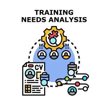 Training needs analysis identifying skills gaps and development Stock Illustration