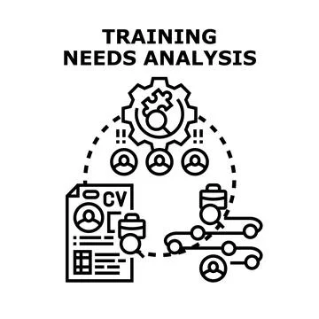 Training needs analysis identifying skills gaps and development Stock Illustration
