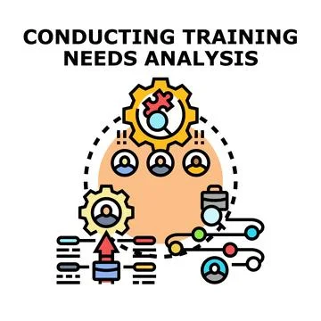 Training needs analysis process and development strategy Stock Illustration